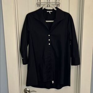Hinson Wu Popover Tunic Shirt Black Size 8
